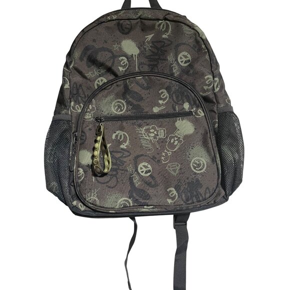 Art Class Kids Printed Backpack W/Front Pocket & Water Bottle Mesh Holders Black - Picture 1 of 9
